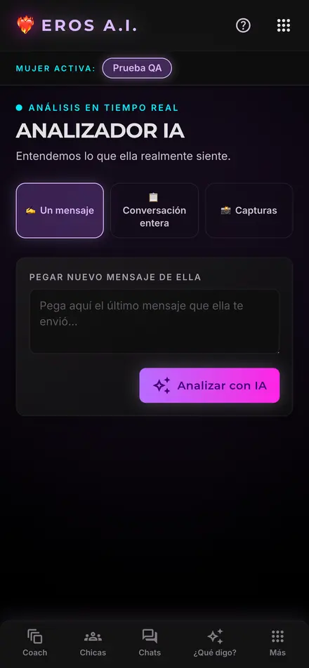 La app midiendo en qué punto está ella